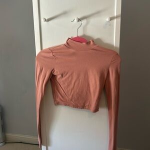 Women’s Small Rose Pink Cropped Mockneck
